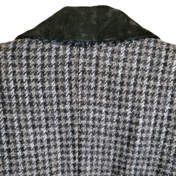 VINTAGE CASUAL CORNER Houndstooth Tweed Blazer Grey - Picture 15 of 17